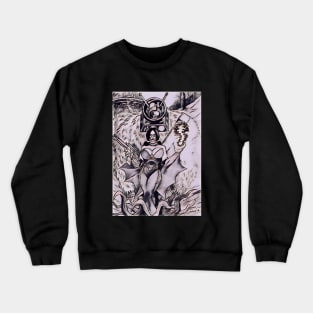 Goth Girl From Outer Space W/ Robot Monster Crewneck Sweatshirt